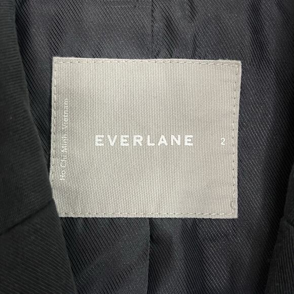 Everlane The ’80s Blazer Jacket Long Sleeve Black Women's Size 2 Oversized - Picture 11 of 11